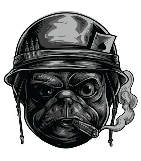 Худі з принтом "Iron Pug" АМ2202 фото