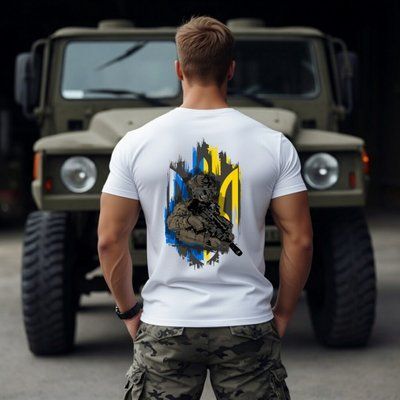 Футболка з принтом "Емблема Захисника" АМ2301 фото