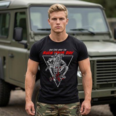 Футболка з принтом "Bad Day Incoming" АМ2027 фото