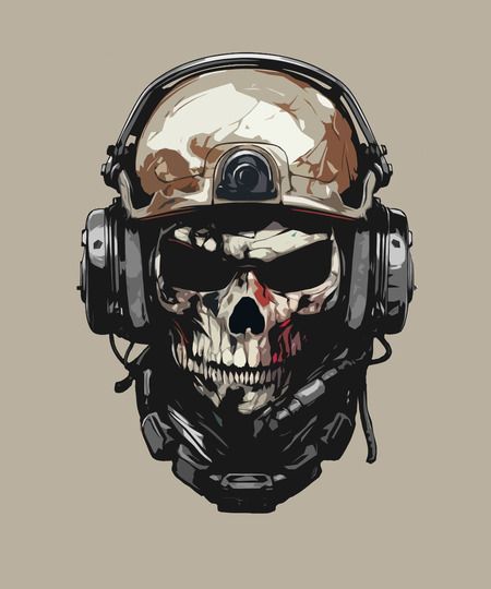 Худи с принтом "Grim Echo Skull" АМ2259 фото